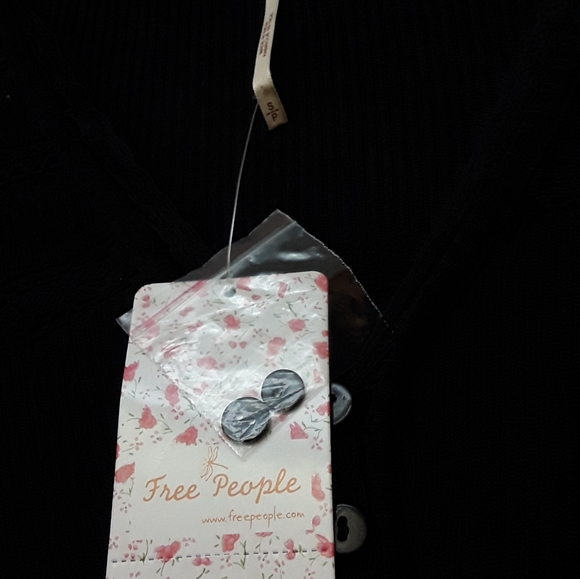 Free People Black Lace Button Peasant Top Set To Stun S P New Tags - Picture 10 of 16